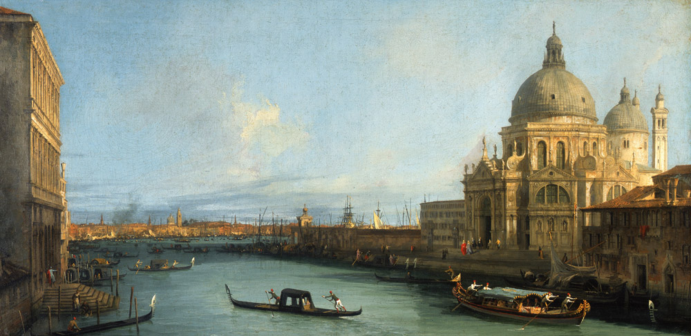 Canaletto. El Gran Canal con Santa María della Salute de Venecia, una de las pinturas que se pueden ver en la nueva exposición de CaixaForum Zaragoza. © GemäldegalerieStaatliche Museen zu Berlin