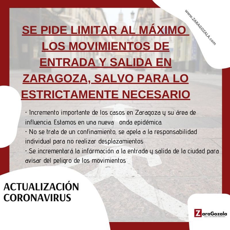  Sanidad Solicita Limitar Los Movimientos De Entrada Y Salida a La Ciudad De Zaragoza Zaragozala   Qué Hacer En Zaragoza