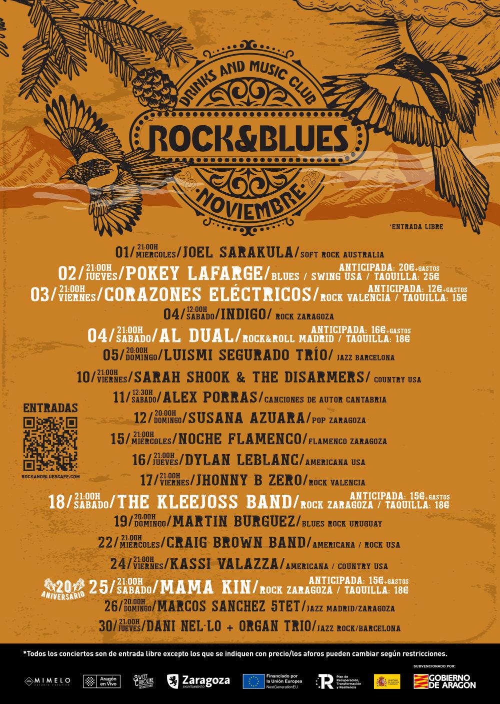  Programación De Conciertos En Rock  Blues En Noviembre Zaragozala   Qué Hacer En Zaragoza