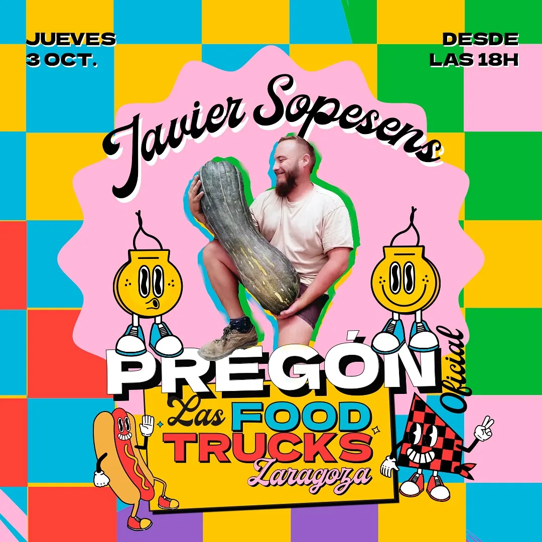 Javier Sopesens pregonero Las Foodtrucks Fiestas del Pilar 2024