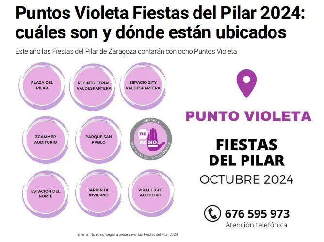 Puntos Violetas en las Fiestas del Pilar 2024