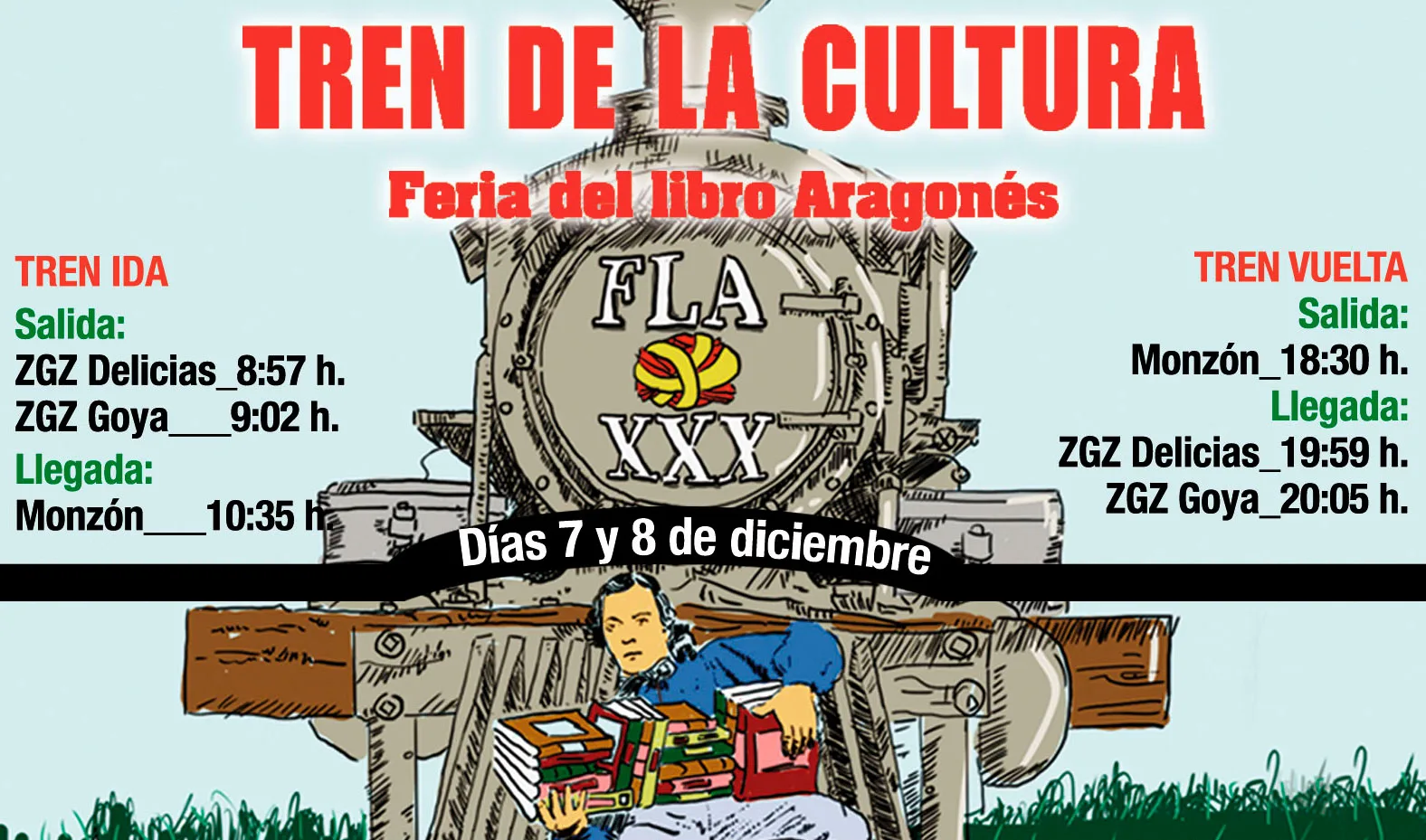 Tren De La Cultura Zaragoza Monzón El Tren De La Cultura Unirá Zaragoza Y Monzón Por La Feria Del Libro Aragonés Zaragozala   Qué Hacer En Zaragoza