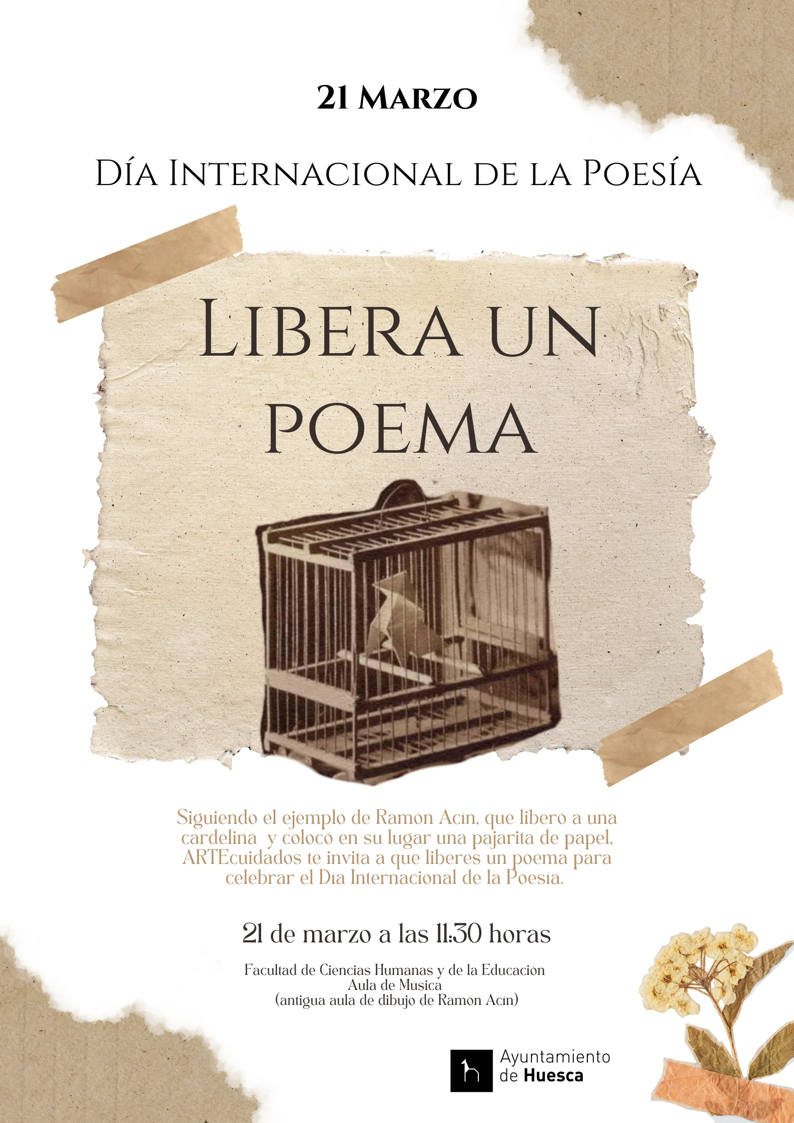  Huesca Celebra El Día De La Poesía Con Artecuidados Zaragozala   Qué Hacer En Zaragoza