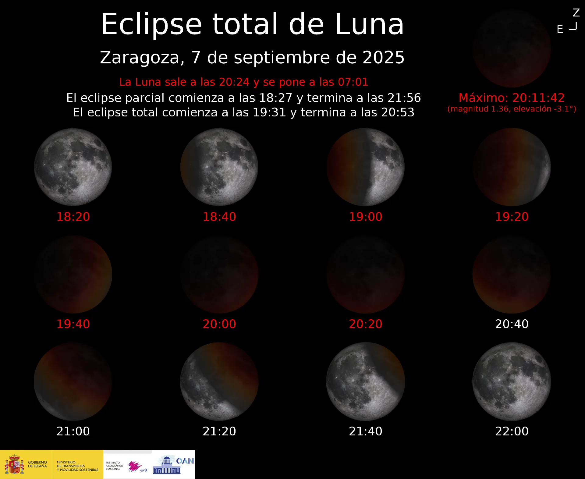 Eclipse Lunar 7 septiembre en Zaragoza