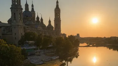 Vista Desde El Puente De Piedra Hacia El Oeste Dirección En La Que Se Verá El Eclipse Solar Total En Zaragoza El 12 De Agosto De 2026 Zaragozala | Agenda Cultural Ocio Y Planes En Zaragoza Zaragozala   Qué Hacer En Zaragoza