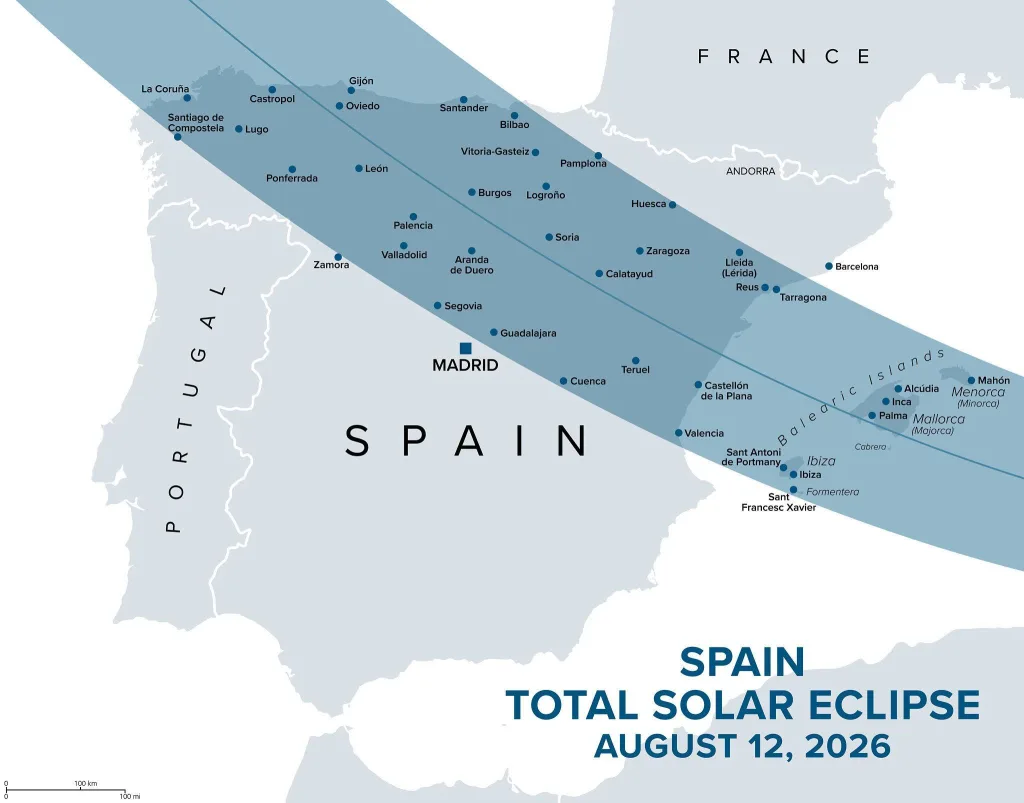 Mapa Eclipse solar en Zaragoza 