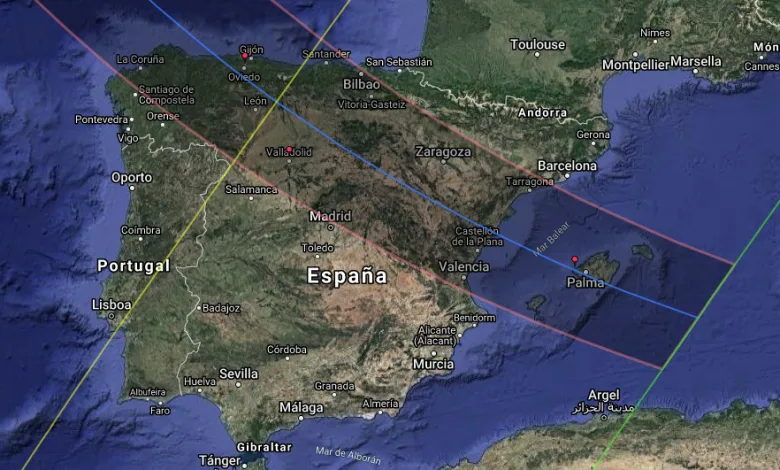 Mapa Eclipse solar en Zaragoza