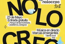 Bright Yellow Poster for no Lo Creo with Large Black Letters Announcing Free Entry on May 23 at Parque De Los Incrédulos Zaragoza with Live Music Zaragoza Qué Hacer En Zaragoza Zaragozala Qué Hacer En Zaragoza