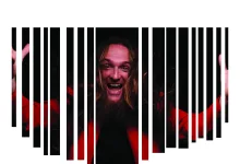 Poster for Pepe Lirrojo Featuring a Barcode style Overlay Revealing a Joyful Man with Long Hair Beneath Wearing Red Spanish Tagline Below Zaragoza Qué Hacer En Zaragoza Zaragozala Qué Hacer En Zaragoza