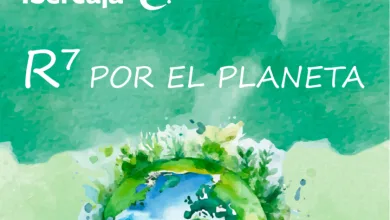 Fundación Ibercaja Campaign Poster Promoting Planet Care with a Watercolor Globe and the Text r7 Por El Planeta Zaragozala | Agenda Cultural Ocio Y Planes En Zaragoza Zaragozala   Qué Hacer En Zaragoza