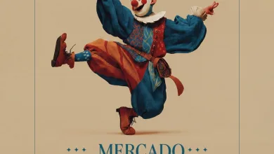Clown in Blue and Red Costume Dancing on a Beige Poster Advertising Zaragoza Medieval Market June 1214 2026 with the Title Mercado Medieval De Las 3 Culturas Zaragozala | Agenda Cultural Ocio Y Planes En Zaragoza Zaragozala   Qué Hacer En Zaragoza