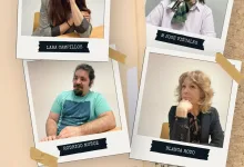 Collage of Four Polaroid style Portraits of Authors Lara Campillos M José Vinuales Rodrigo Muñoz and Blanca Royo on a Corkboard Backdrop with Tape and Torn paper Accents Book Title Visible in Red Text Below Zaragozala | Agenda Cultural Ocio Y Planes En Zaragoza Zaragozala Qué Hacer En Zaragoza