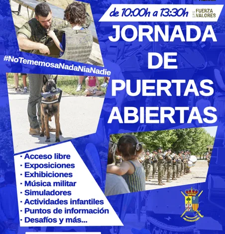 Cartel De La Brigada Aragón Anunciando Puertas Abiertas Sábado 6 De Junio 10001330 Acceso Libre Y Actividades exposiciones Exhibiciones Música Militar Simuladores Actividades Infantiles Puntos De Información Ubicación En La Carretera N 330 Km 507 dirección Zaragoza Imágenes De Soldados Un Perro Y Familias Logotipos Del Ejército De Tierra Zaragozala | Agenda Cultural Ocio Y Planes En Zaragoza   Página 1390 Zaragozala   Qué Hacer En Zaragoza