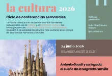 Event Poster for la Tribuna De La Cultura 2026 with Turquoise Background Right side Block and Sagrada Família Photo Bottom Left Includes Date and Speaker Details in Spanish Zaragozala | Agenda Cultural Ocio Y Planes En Zaragoza Zaragozala Qué Hacer En Zaragoza