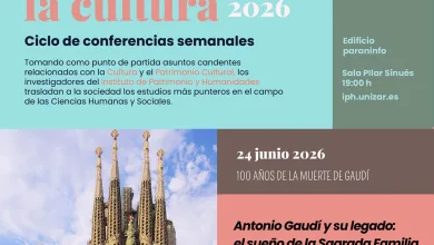 Event Poster for la Tribuna De La Cultura 2026 with Turquoise Background Right side Block and Sagrada Família Photo Bottom Left Includes Date and Speaker Details in Spanish Zaragozala | Agenda Cultural Ocio Y Planes En Zaragoza Zaragozala   Qué Hacer En Zaragoza