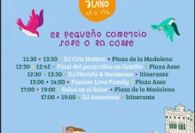 Blue Poster for Xiv Madalena Street Market Showing Orange Date Circle Birds Trees Buildings and Schedule Text Zaragozala | Agenda Cultural Ocio Y Planes En Zaragoza Zaragozala   Qué Hacer En Zaragoza