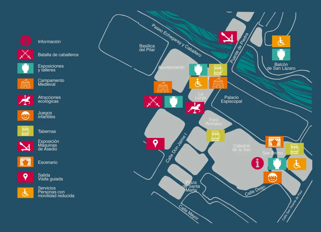 Plano Mercado Medieval Zaragoza Mapa Del Mercado Medieval De Zaragoza 2026 Recorrido Y Zonas Zaragozala Qué Hacer En Zaragoza