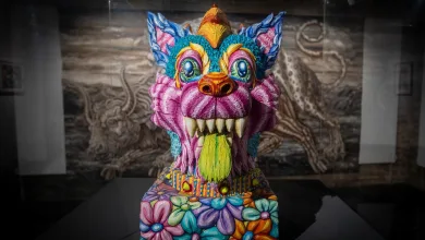 Colorful Dragon Sculpture on Display in a Gallery with Teal Fur Pink Snout and a Flower pattern Body Zaragozala | Agenda Cultural Ocio Y Planes En Zaragoza Zaragozala   Qué Hacer En Zaragoza