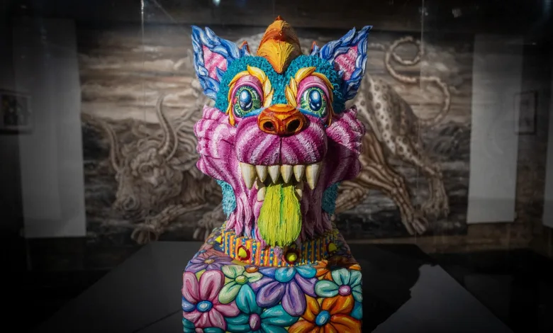 Colorful Dragon Sculpture on Display in a Gallery with Teal Fur Pink Snout and a Flower pattern Body Zaragozala | Agenda Cultural Ocio Y Planes En Zaragoza Zaragozala   Qué Hacer En Zaragoza