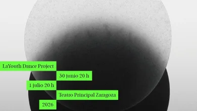 Poster for Layouth Dance Project with Neon Green Date Strips Shows June 30 and July 1 2026 at Teatro Principal Zaragoza Zaragoza Spain Éter Lleva Al Teatro Principal El Talento Joven De Layouth Dance Project Zaragozala   Qué Hacer En Zaragoza