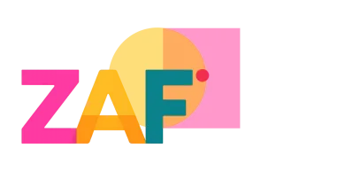 Colorful Logo with Bold Pink Z Orange yellow A and Teal F Layered over an Orange Circle on a Pink Square Background Zaragozala | Agenda Cultural Ocio Y Planes En Zaragoza Zaragozala   Qué Hacer En Zaragoza