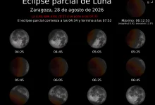 Infografía Sobre Eclipse Parcial De Luna Con Horas De La Secuencia Lunar Desde 0425 Hasta 0805 Y Anotaciones En Español Zaragozala | Agenda Cultural Ocio Y Planes En Zaragoza Zaragozala Qué Hacer En Zaragoza