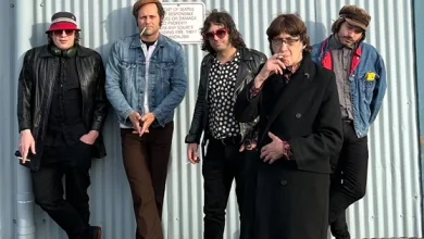 Five member Rock Band Posing Against a Corrugated Metal Wall Under a no Smoking in Net Sheds Sign Wearing Denim and Leather Jackets and Sunglasses Flamin Groovies En Zaragoza Concierto Por Sus 60 Años Zaragozala   Qué Hacer En Zaragoza