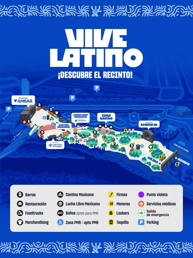 Plano Vive Latino Zaragoza 2026 Plano De Vive Latino Zaragoza 2026 Recinto Y Servicios Zaragozala Qué Hacer En Zaragoza