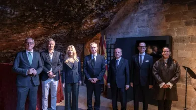 Autoridades En El Acto De Regreso De Los Restos Del Linaje Real De Aragón a San Juan De La Peña Foto Fabián Simón